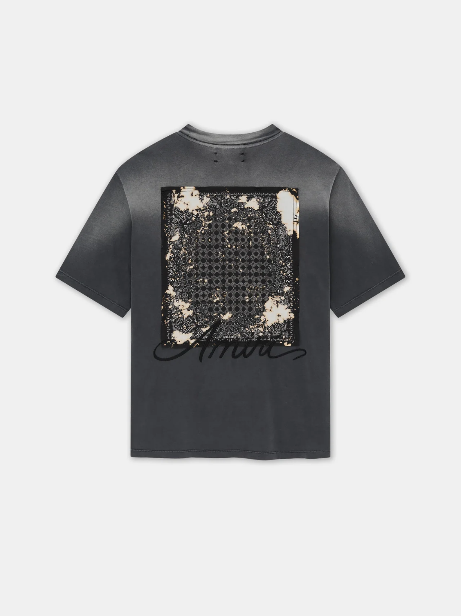 AMIRI Bleach Bandana Patch T-shirt Black – MAISONDEFASHION.COM