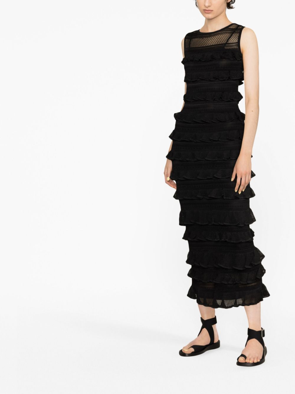 ZIMMERMANN WOMEN Wonderland Frill Midi Dress Black – MAISONDEFASHION.COM
