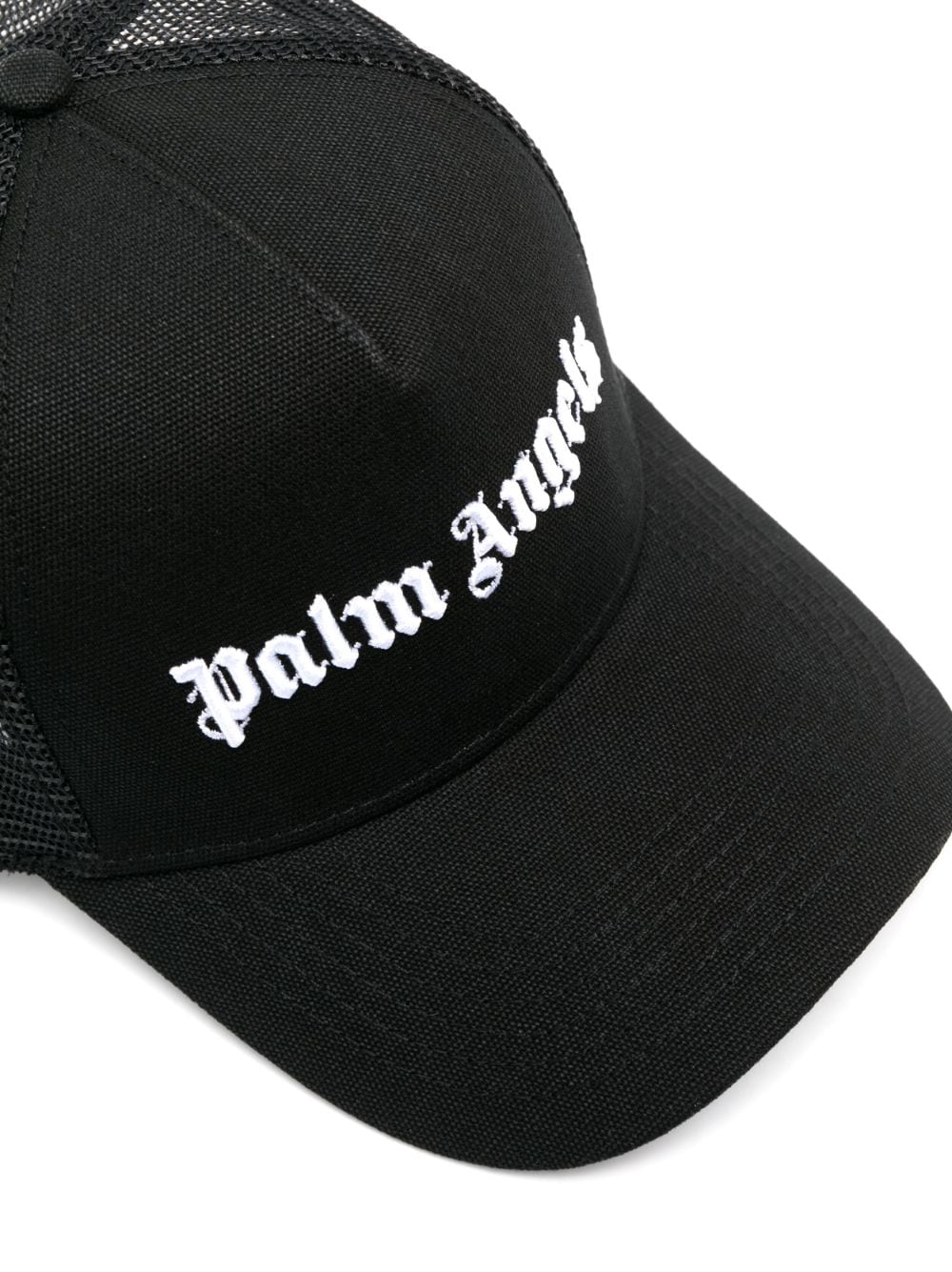 PALM ANGELS MEN Classic Logo Trucker Cap Black/White - MAISONDEFASHION.COM