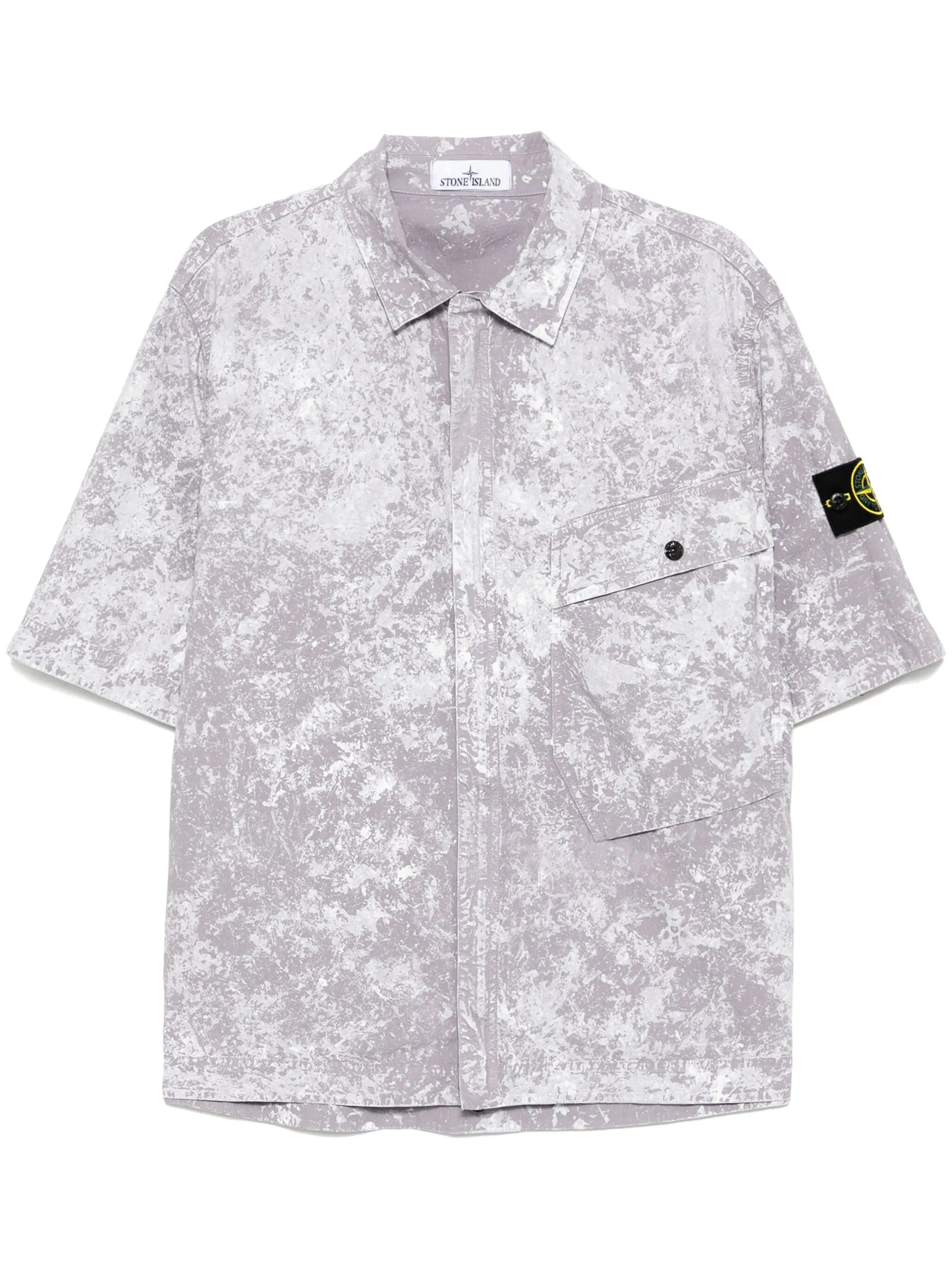 シャツ STONE  Short-sleeved Shirt Pearl Grey STONE ISLAND Short-sleeved Shirt Pearl Grey