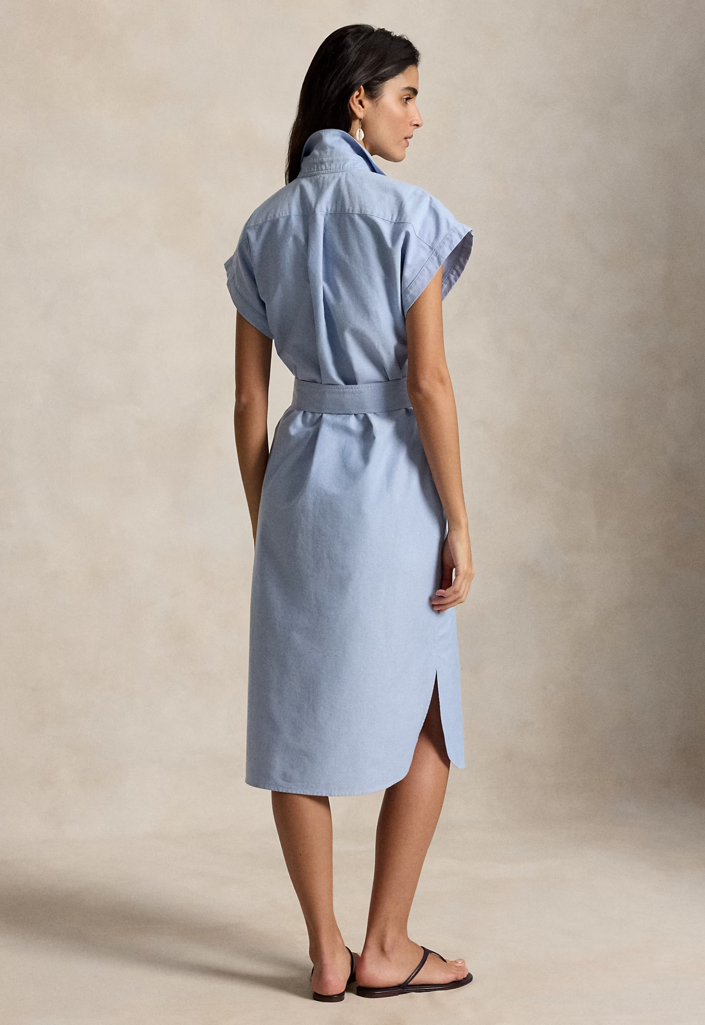 RALPH LAUREN WOMENS Belted Cotton Oxford Shirt Dress Blue –  MAISONDEFASHION.COM