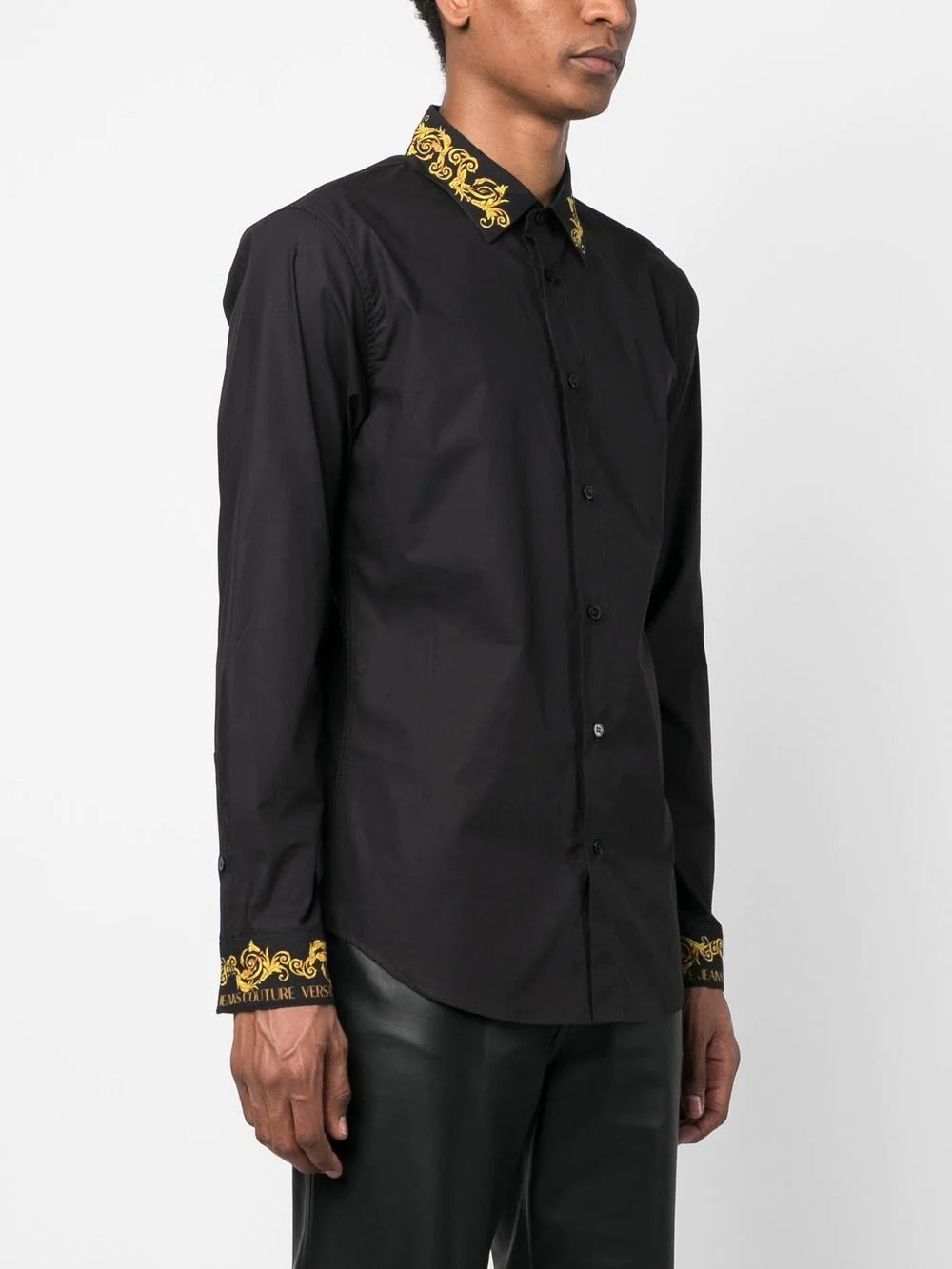 VERSACE MEN Panel Baroque Pattern Print Shirt Black/Gold –  MAISONDEFASHION.COM