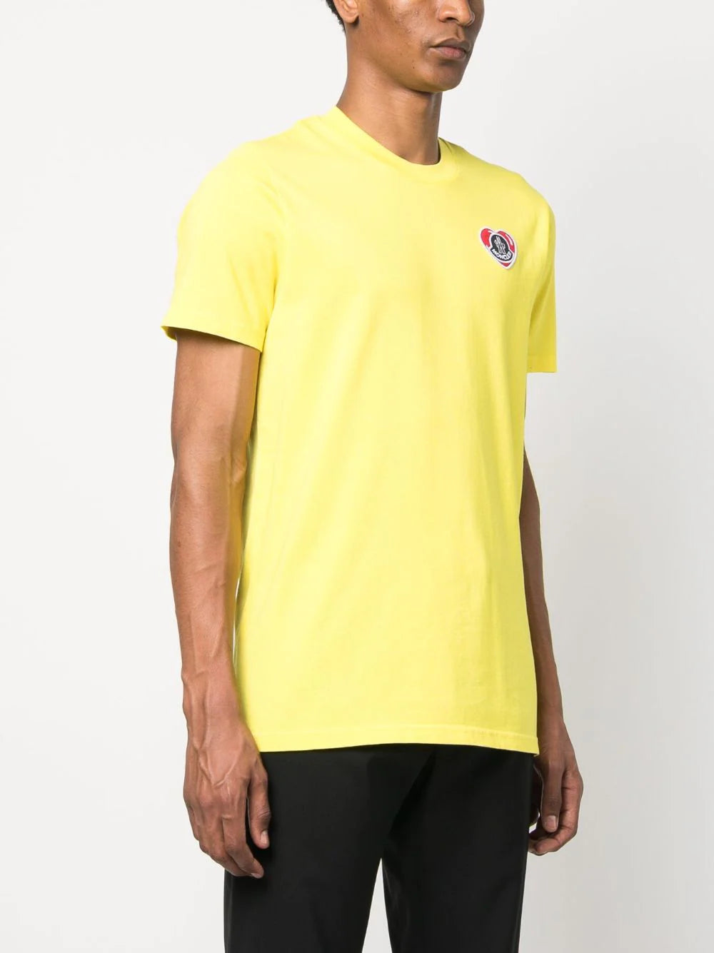 MONCLER Heart Logo-Patch Cotton T-Shirt Yellow – MAISONDEFASHION.COM