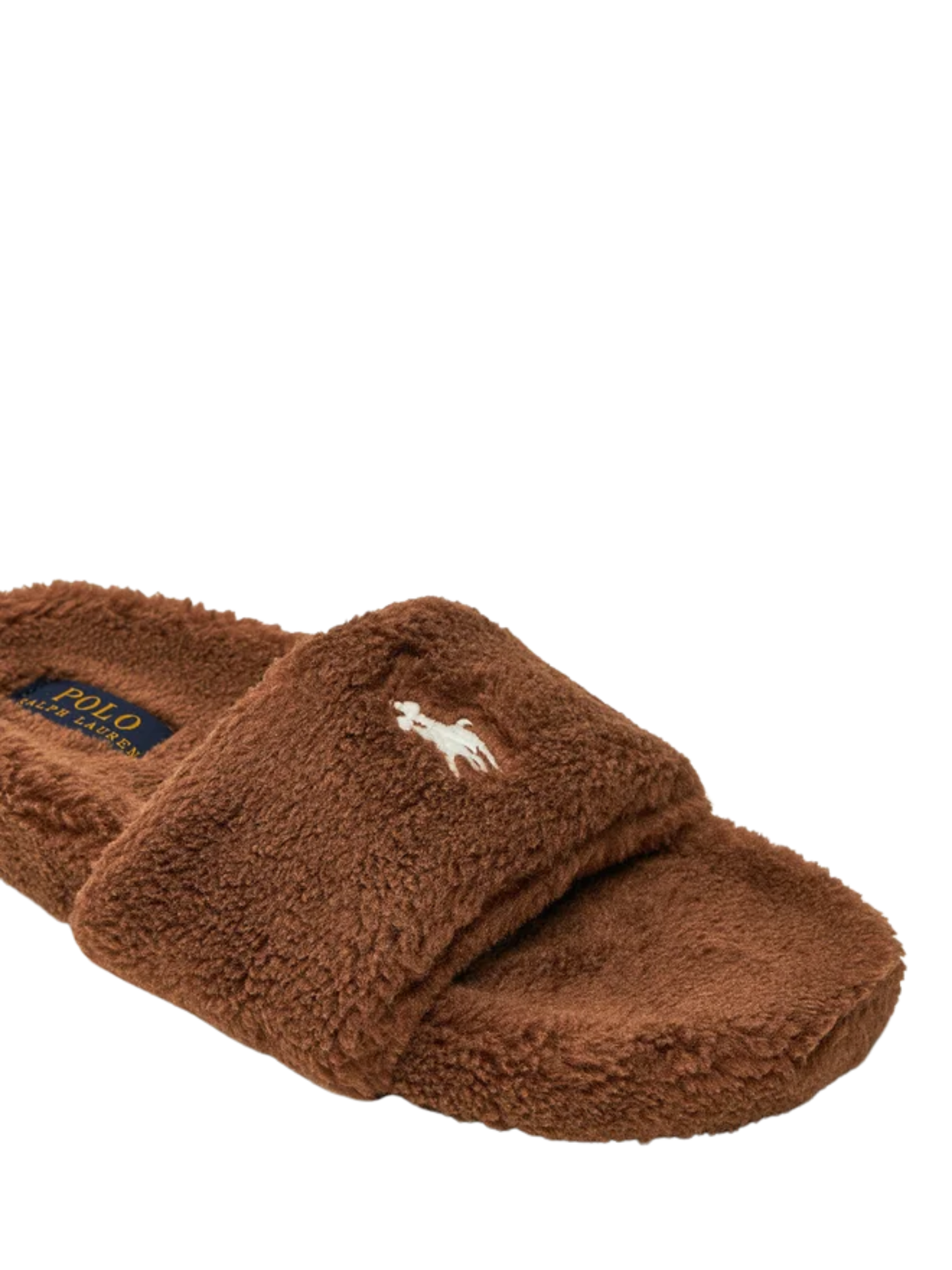 RALPH LAUREN WOMEN Faux-Shearling Slippers Brown - MAISONDEFASHION.COM