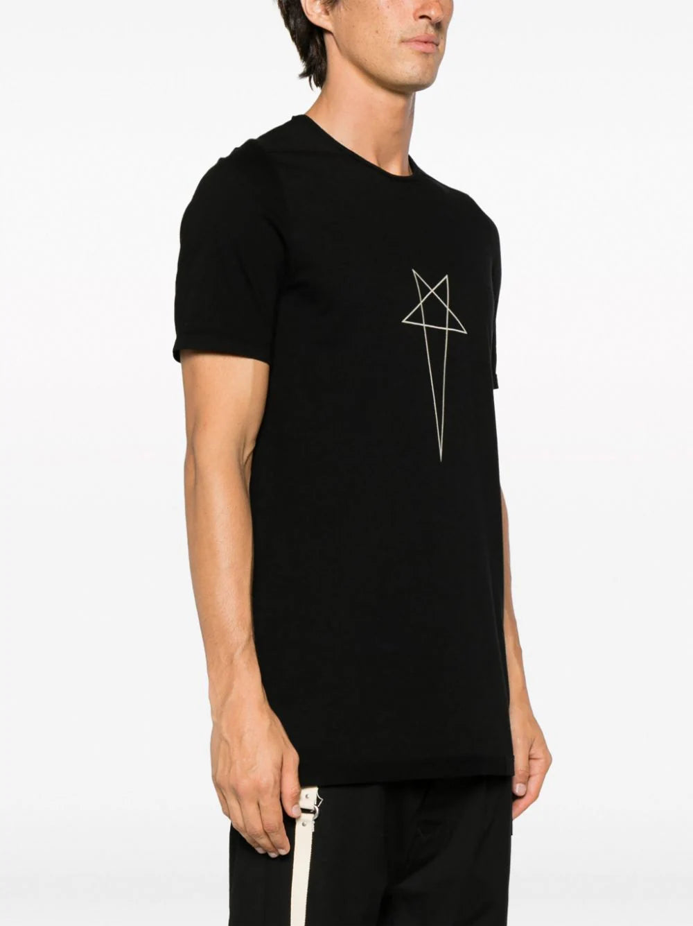 RICK OWENS DRKSHDW Star-Logo Crew-Neck Knit Level T-shirt RICK OWENS DRKSHDW Star-Logo Crew-Neck Knit Level T-shirt