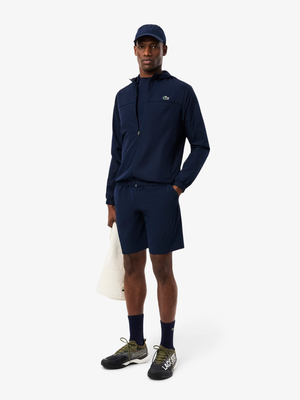 LACOSTE Water-Repellent Sport Track Jacket Navy – MAISONDEFASHION.COM