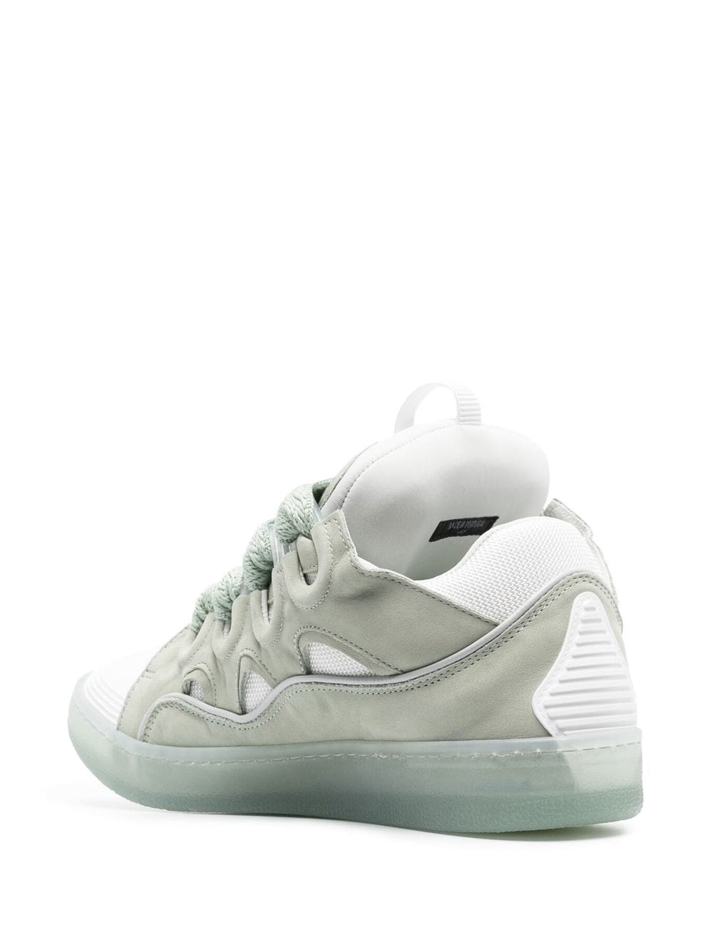 LANVIN Curb Leather Sneakers Sage/White – - Main Image