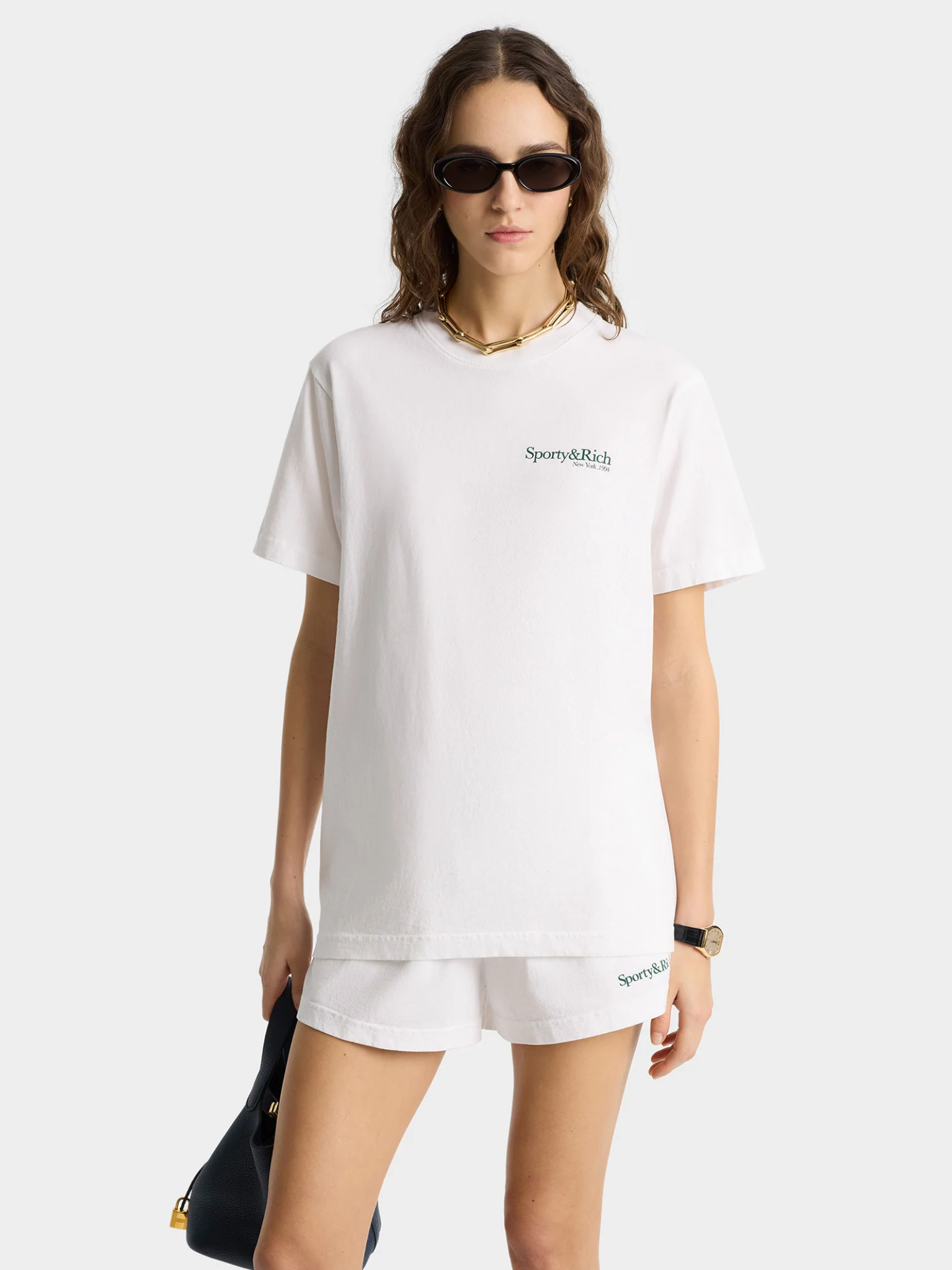 【美品】Sporty & Rich プリントTシャツ M ホワイト 美品】Sporty & Rich プリントTシャツ M ホワイト アディダス