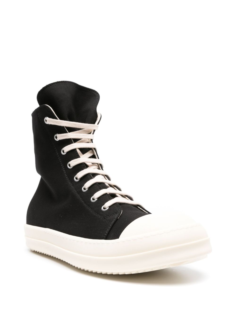 RICK OWENS DRKSHDW Canvas Lido Sneakers Black/Milk
