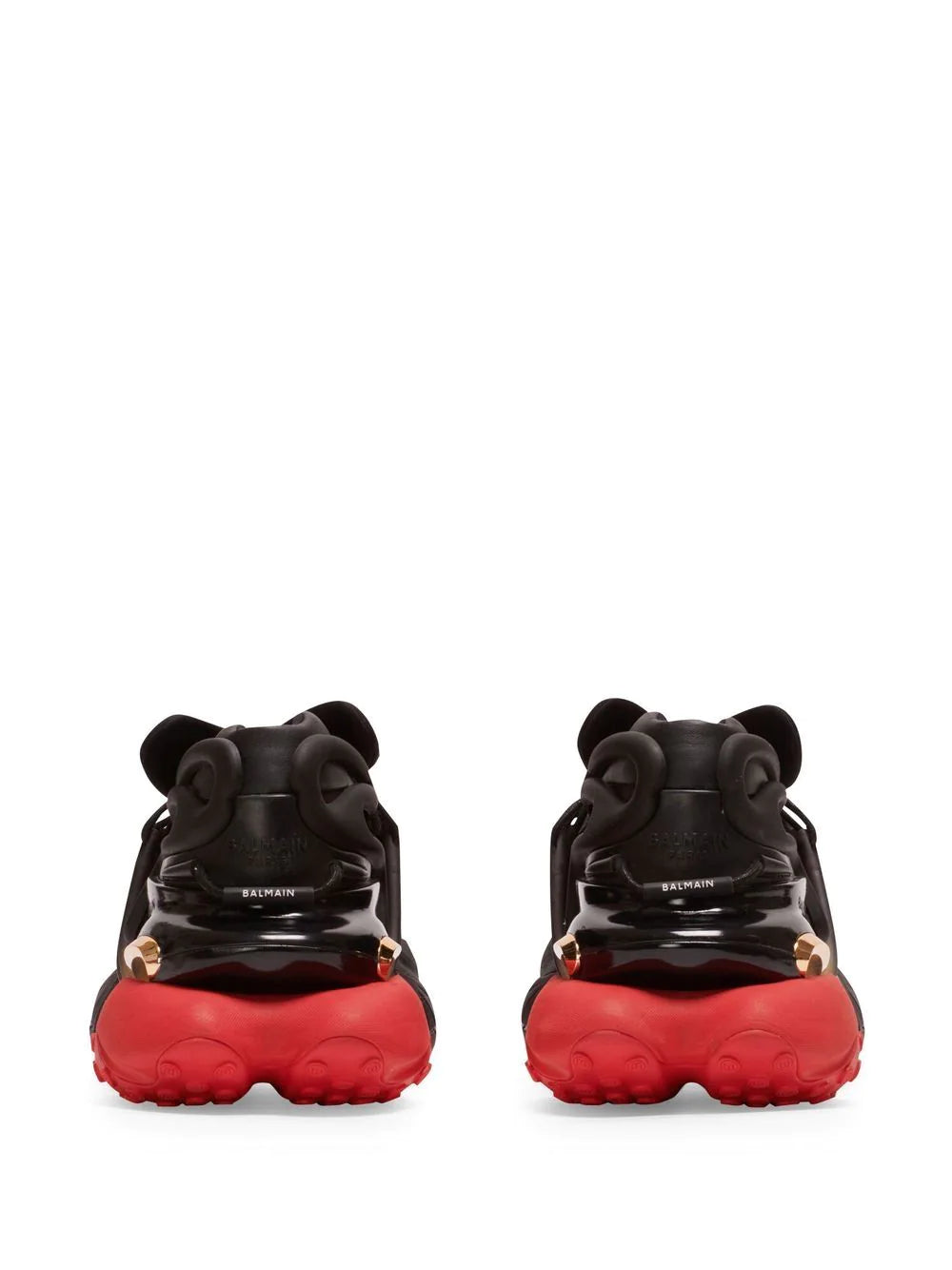 BALMAIN Unicorn Low Top Sneakers Black Red – MAISONDEFASHION.COM display picture 3