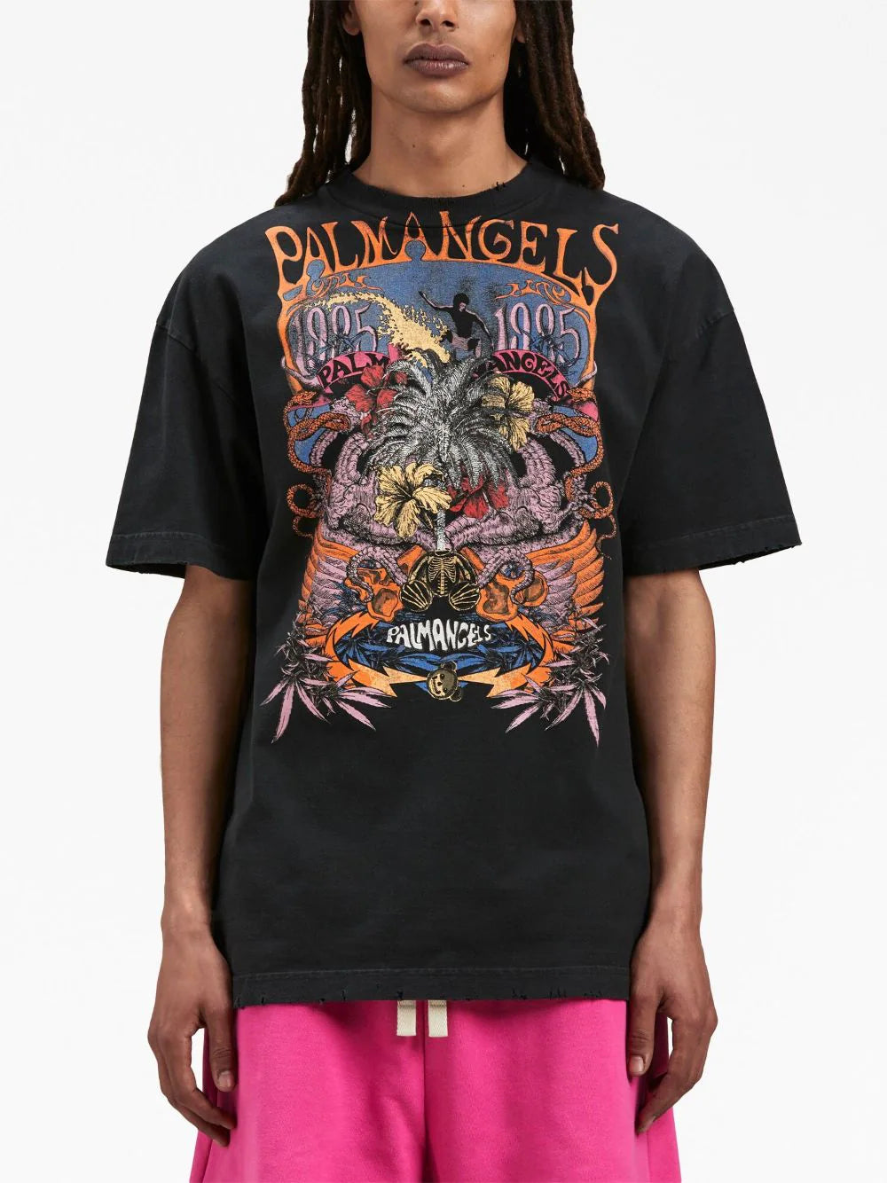 PALM ANGELS Concert Graphic Print T-Shirt Black/Multi PALM ANGELS Concert Graphic Print T-Shirt Black/Multi