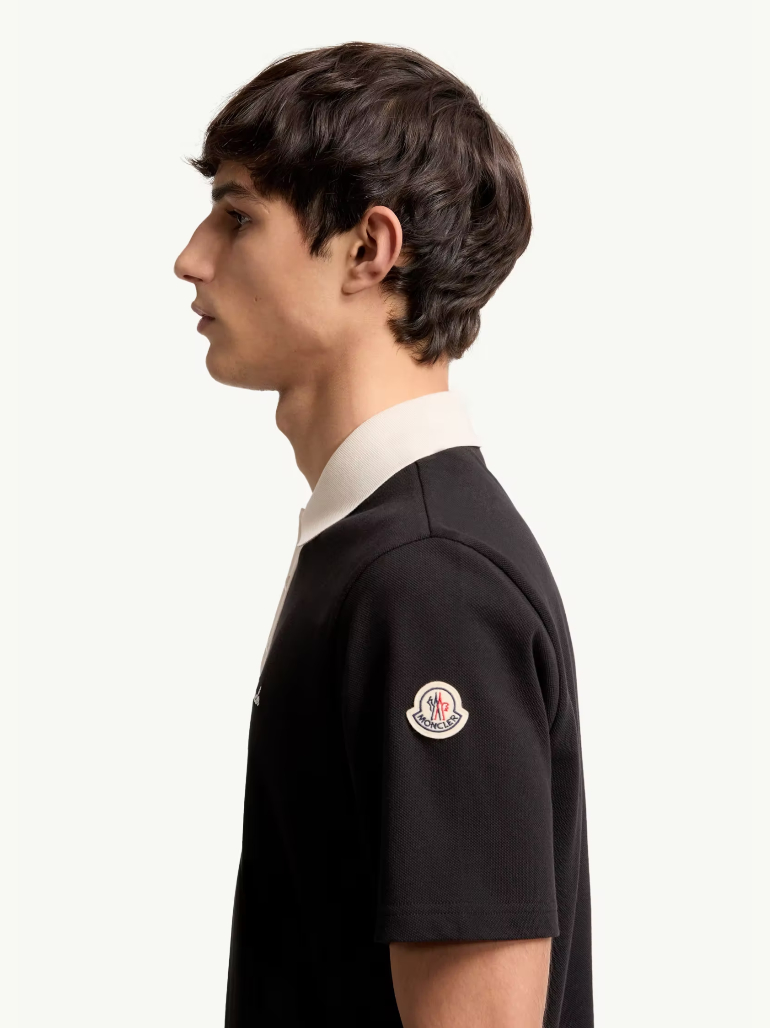 MONCLER Embroidered Logo Cotton Piquet Polo Shirt Black MONCLER Embroidered Logo Cotton Piquet Polo Shirt Black