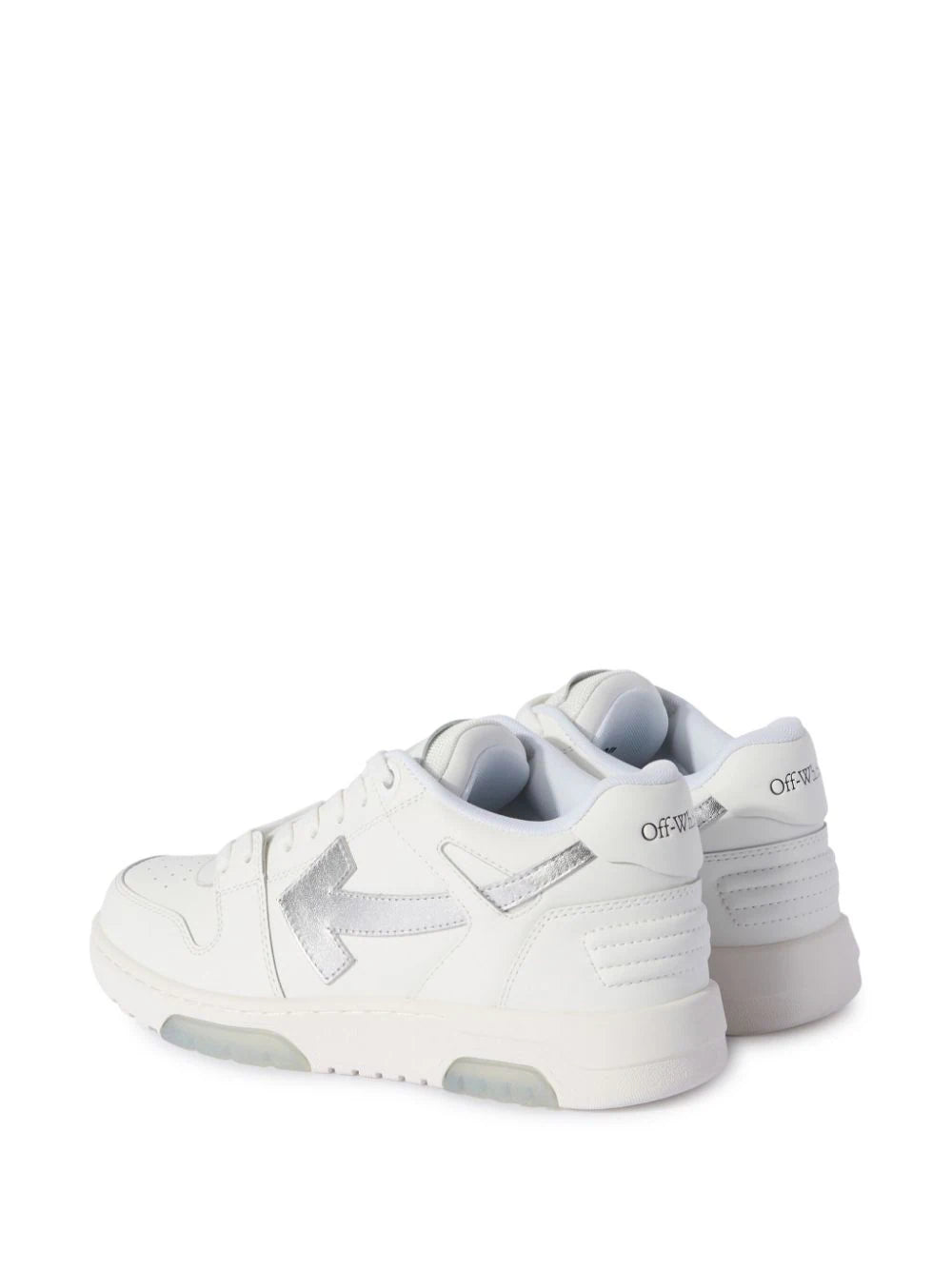 OFF-WHITE WOMEN Out Of Office Calf Leather Sneakers White Silver