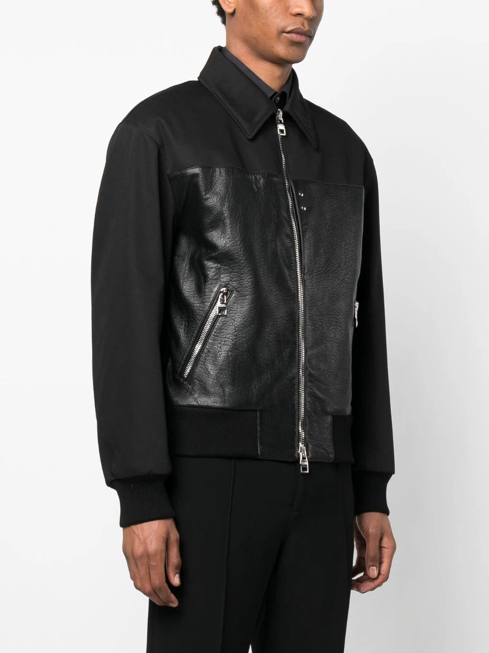 ALEXANDER MCQUEEN Panelled Zipped Bomber Jacket Black