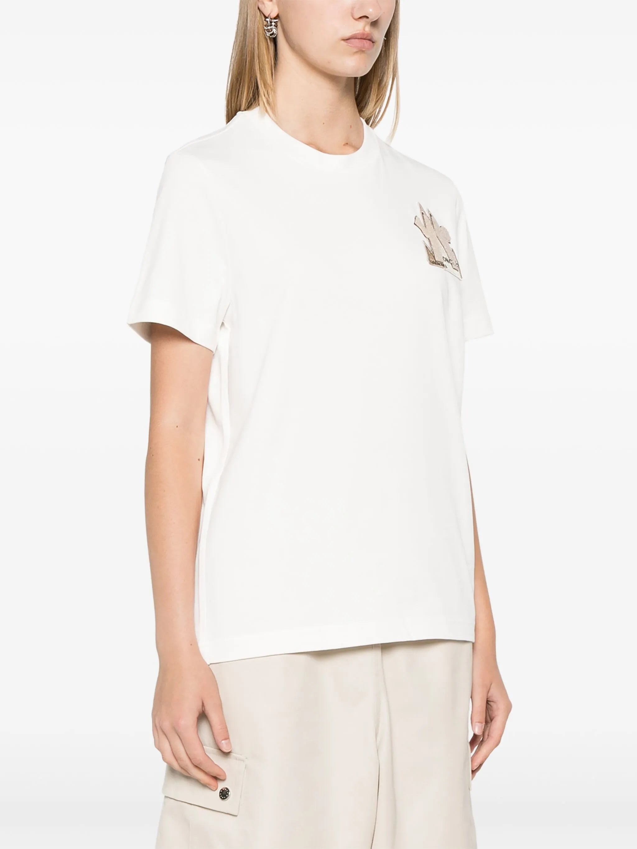 Tシャツ・カットソー MONCLER GRENOBLE WOMEN Mountain-logo T-shirt White MONCLER GRENOBLE WOMEN Mountain-logo T-shirt White