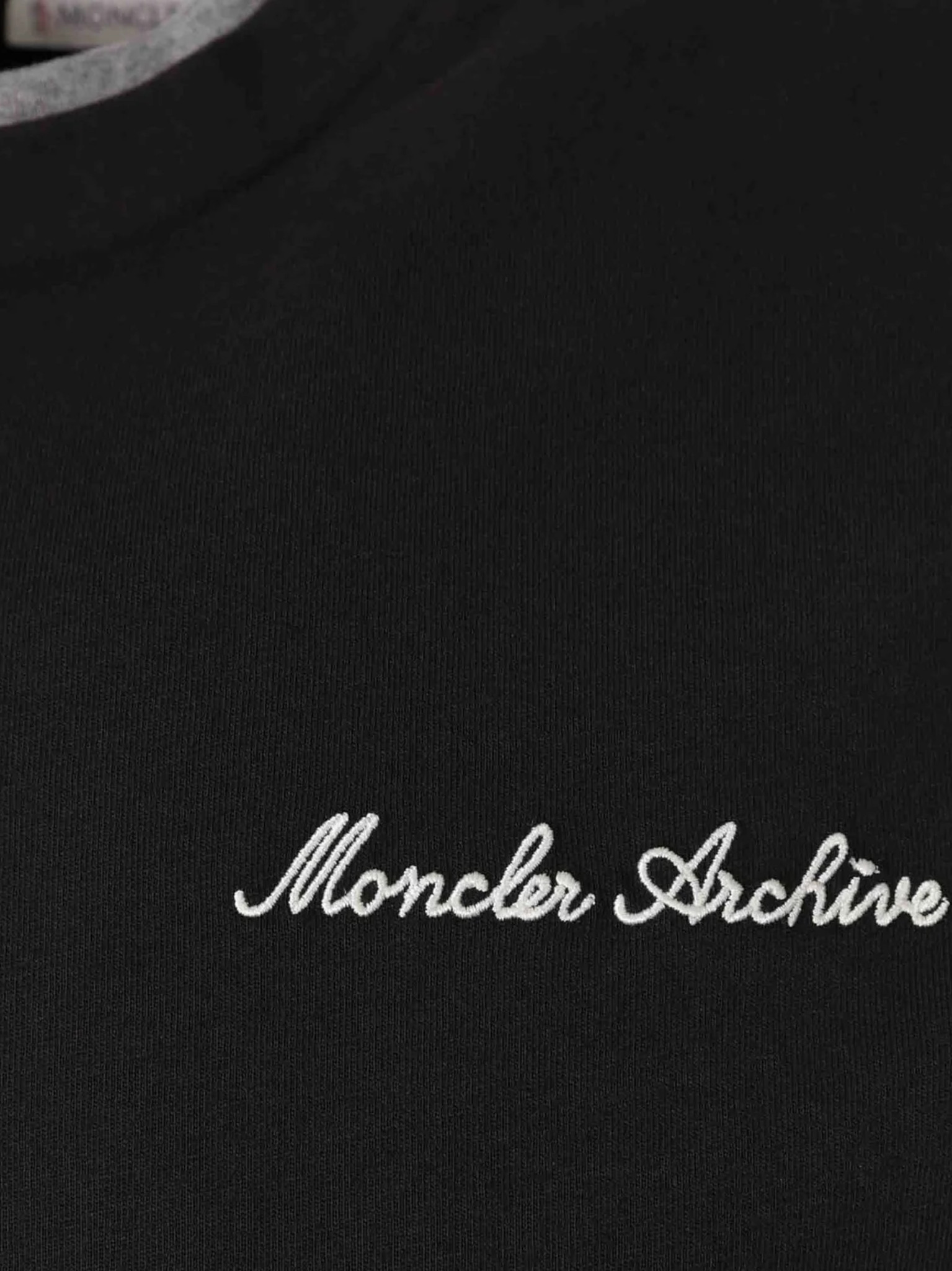 MONCLER Embroidered Logo Cotton T-shirt Black – MAISONDEFASHION.COM