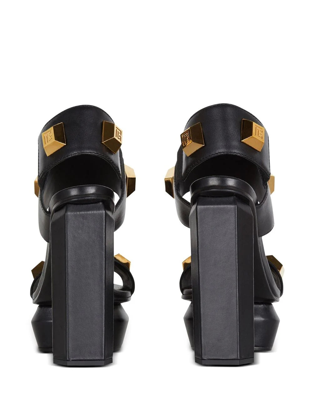 サンダル・ミュール Balmain Ava Sandal With Platform Ava leather platform sandals in black - Balmain | Mytheresa