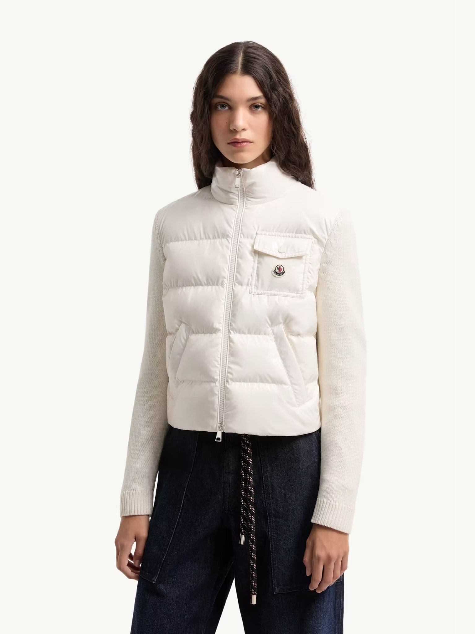 MONCLER WOMEN Padded Zip-Up Wool Cardigan White – MAISONDEFASHION.COM
