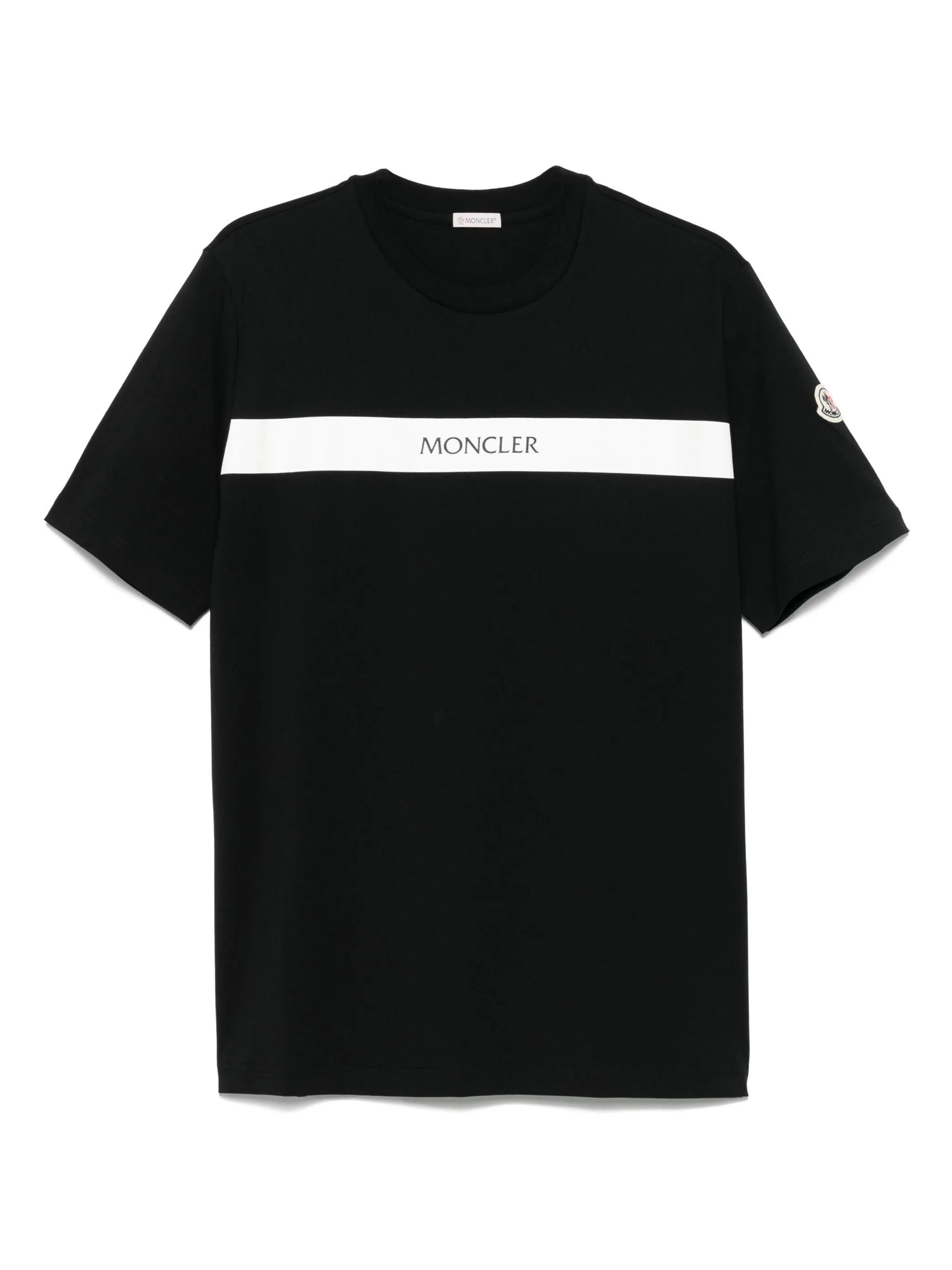 MONCLER Rubberised Logo Cotton T-Shirt Black