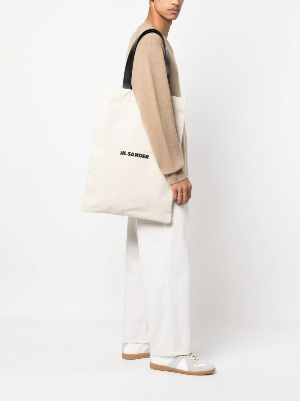 ショルダーバッグ JIL SANDER Logo-print Linen Tote Bag Natural JIL SANDER Logo-print Linen Tote Bag Natural