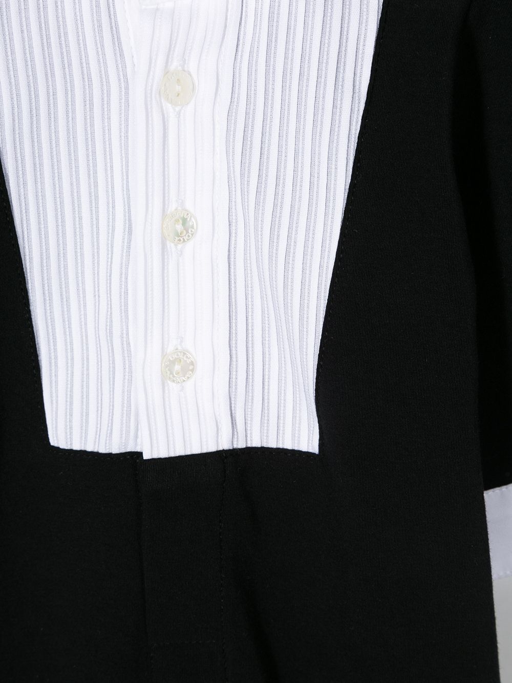 DOLCE & GABBANA BABY Boys Poplin Tuxedo Romper Black - MAISONDEFASHION.COM