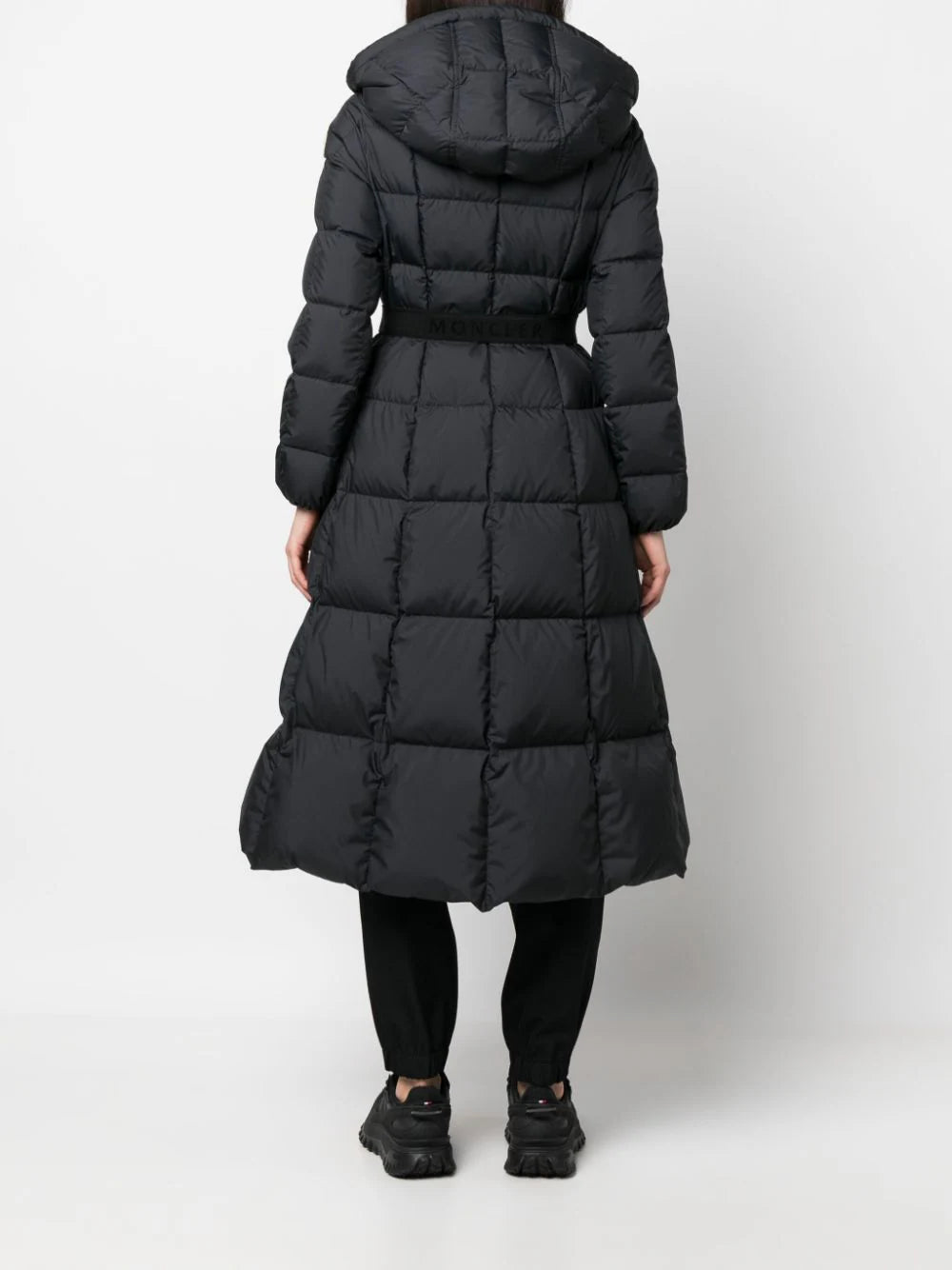 MONCLER WOMEN Faucon Long Coat Black - MAISONDEFASHION.COM