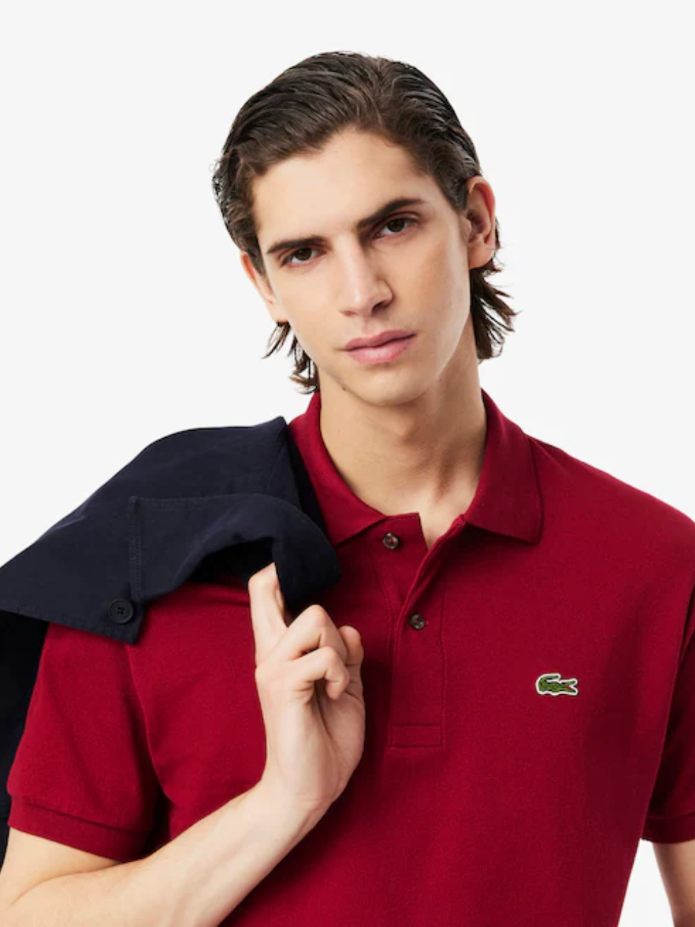 LACOSTE Classic Fit L.12.12 Original Polo Shirt Dark Red - MAISONDEFASHION.COM