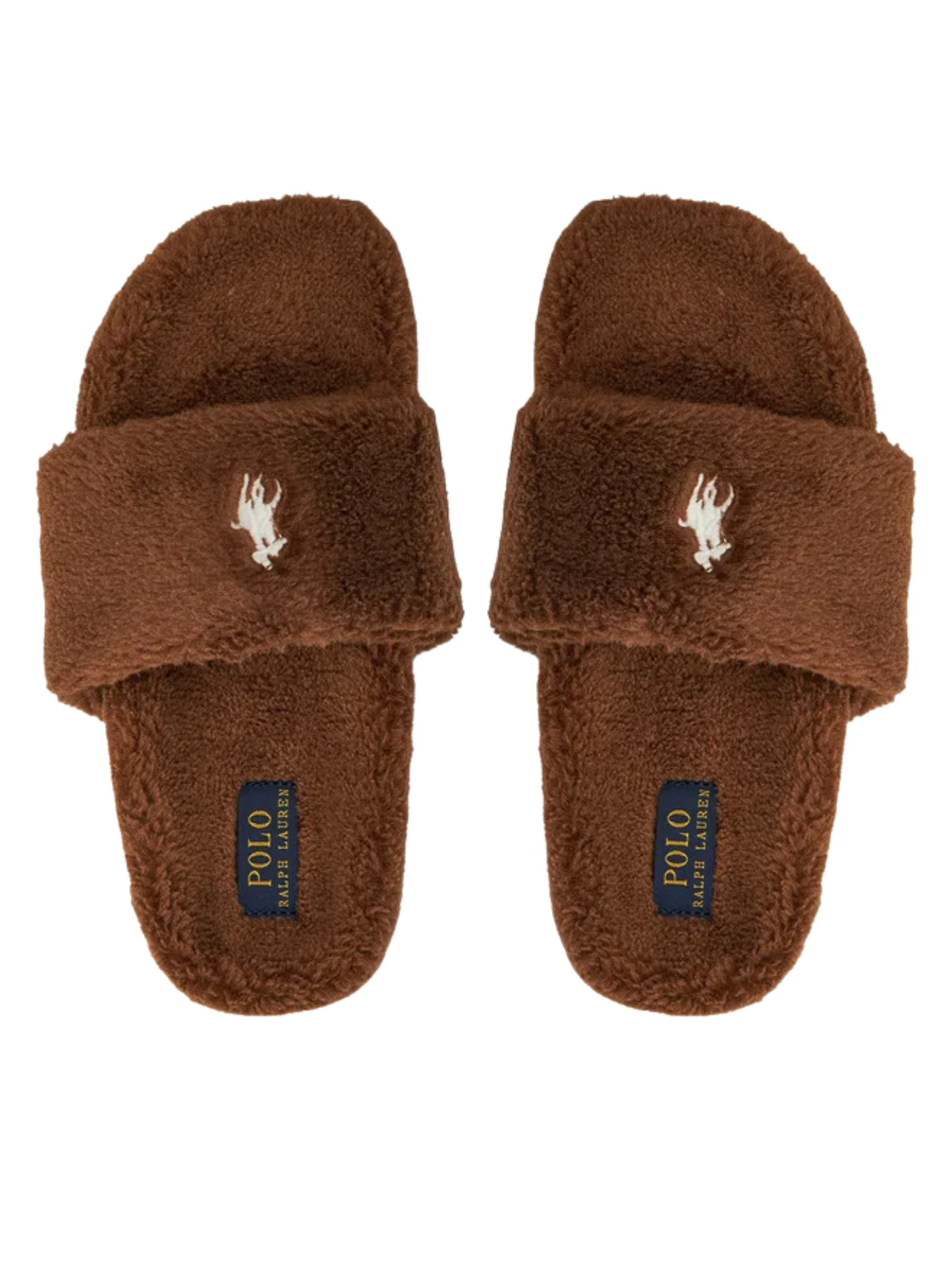 RALPH LAUREN WOMEN Faux-Shearling Slippers Brown - MAISONDEFASHION.COM