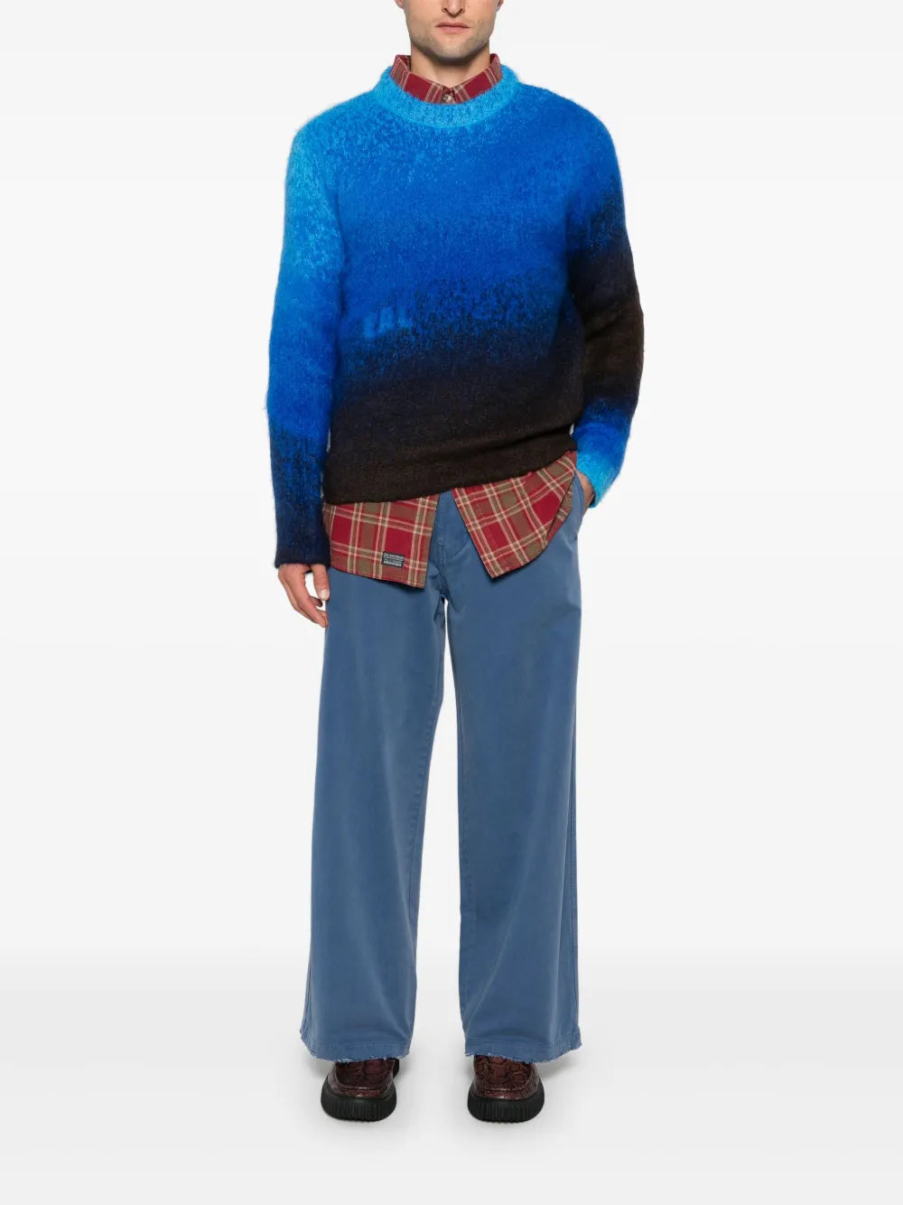 ERL Gradient Knit Sweater Blue - MAISONDEFASHION.COM