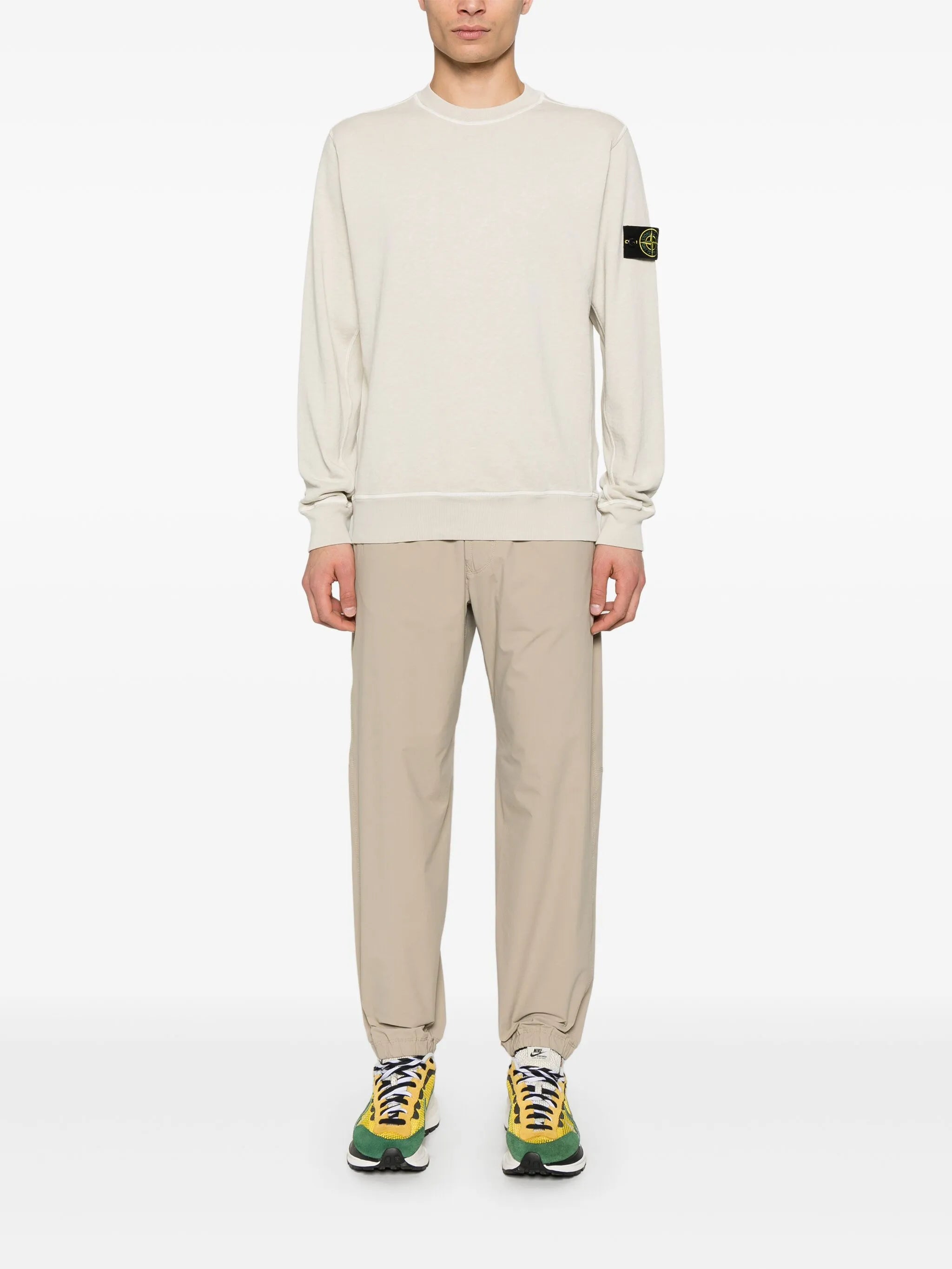 スウェット・トレーナー STONE  Malfile Fleece Sweatshirt Sand STONE ISLAND Malfilé Fleece Sweatshirt Sand