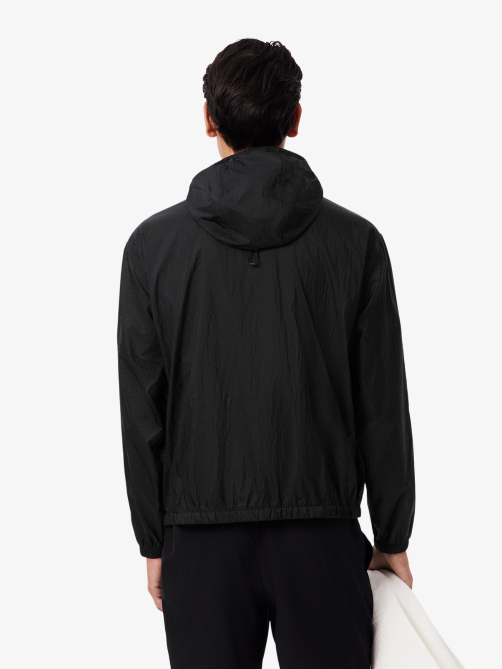LACOSTE Water-Repellent Packable Nylon Jacket Black - MAISONDEFASHION.COM