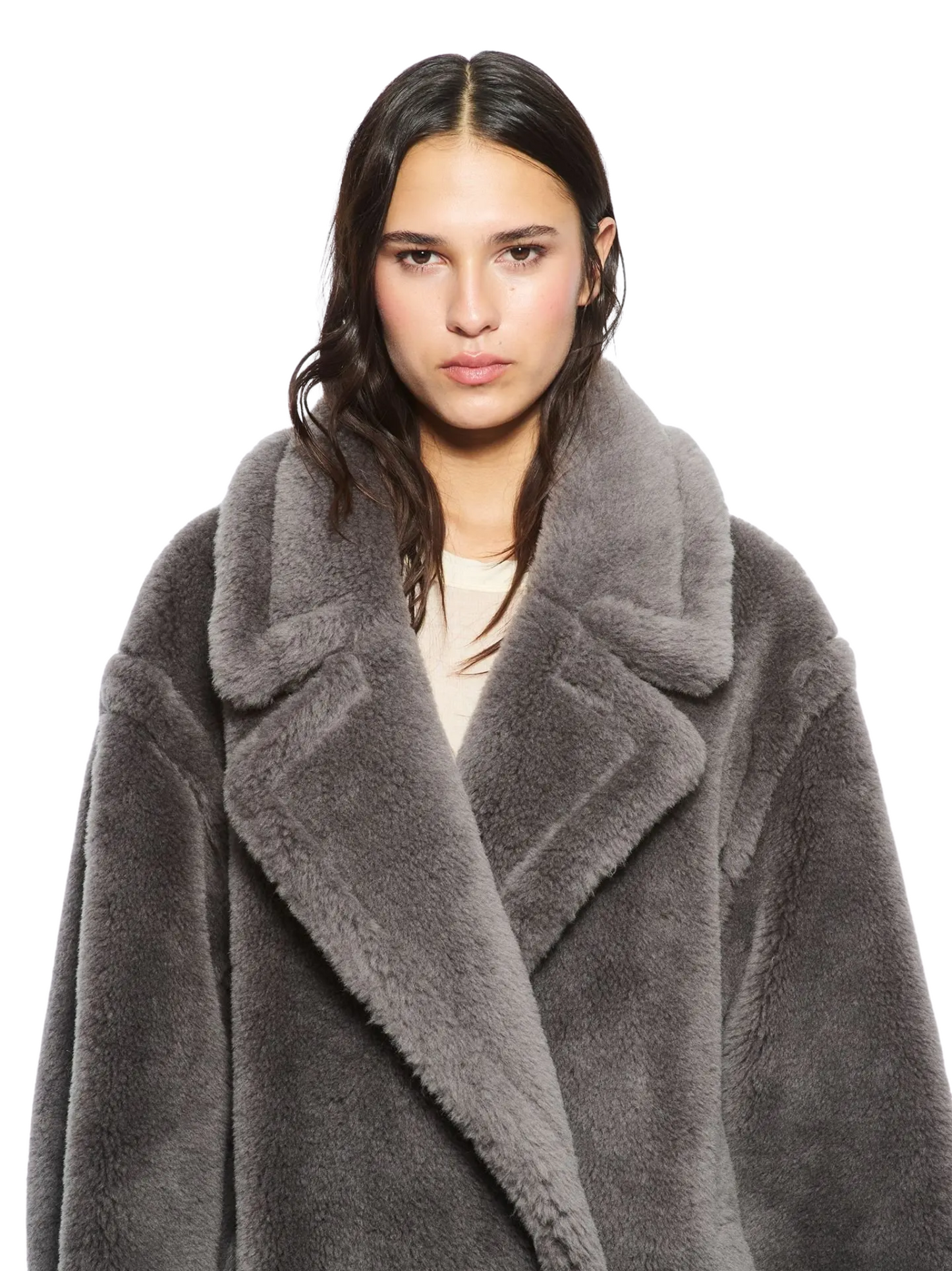 STAND STUDIO WOMEN Biba Long Coat Grey - MAISONDEFASHION.COM