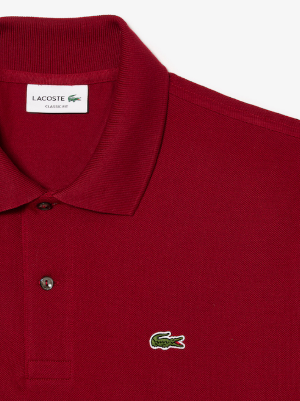 LACOSTE Classic Fit L.12.12 Original Polo Shirt Dark Red - MAISONDEFASHION.COM