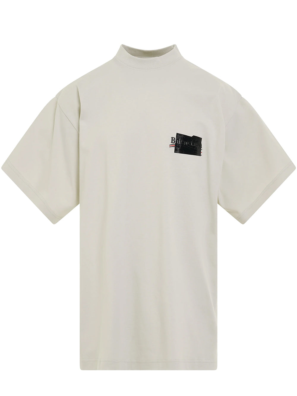 BALENCIAGA Political Campaign logo-embroidered T-shirt Ecru Creamy