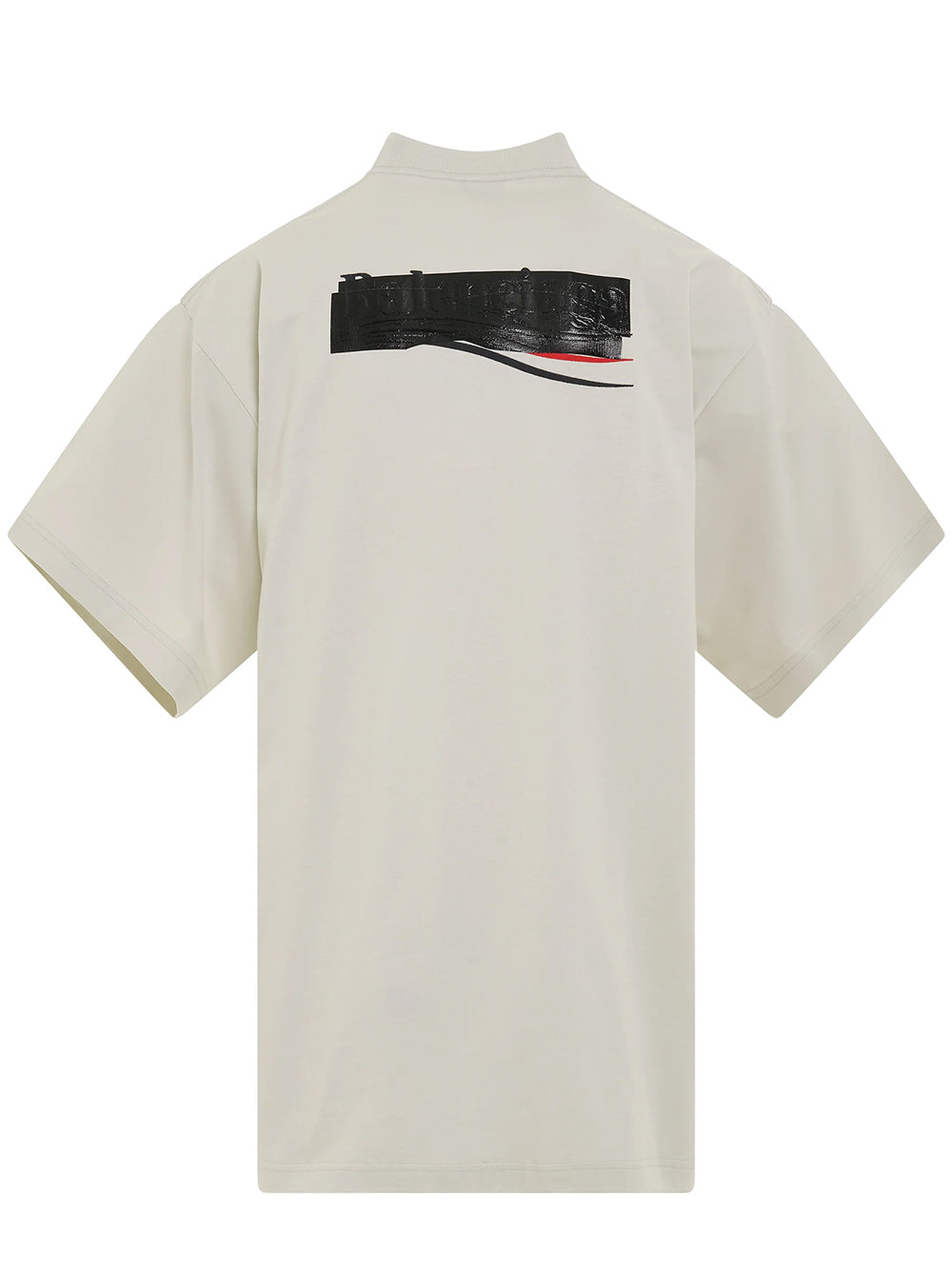 BALENCIAGA Political Campaign logo-embroidered T-shirt Ecru Creamy