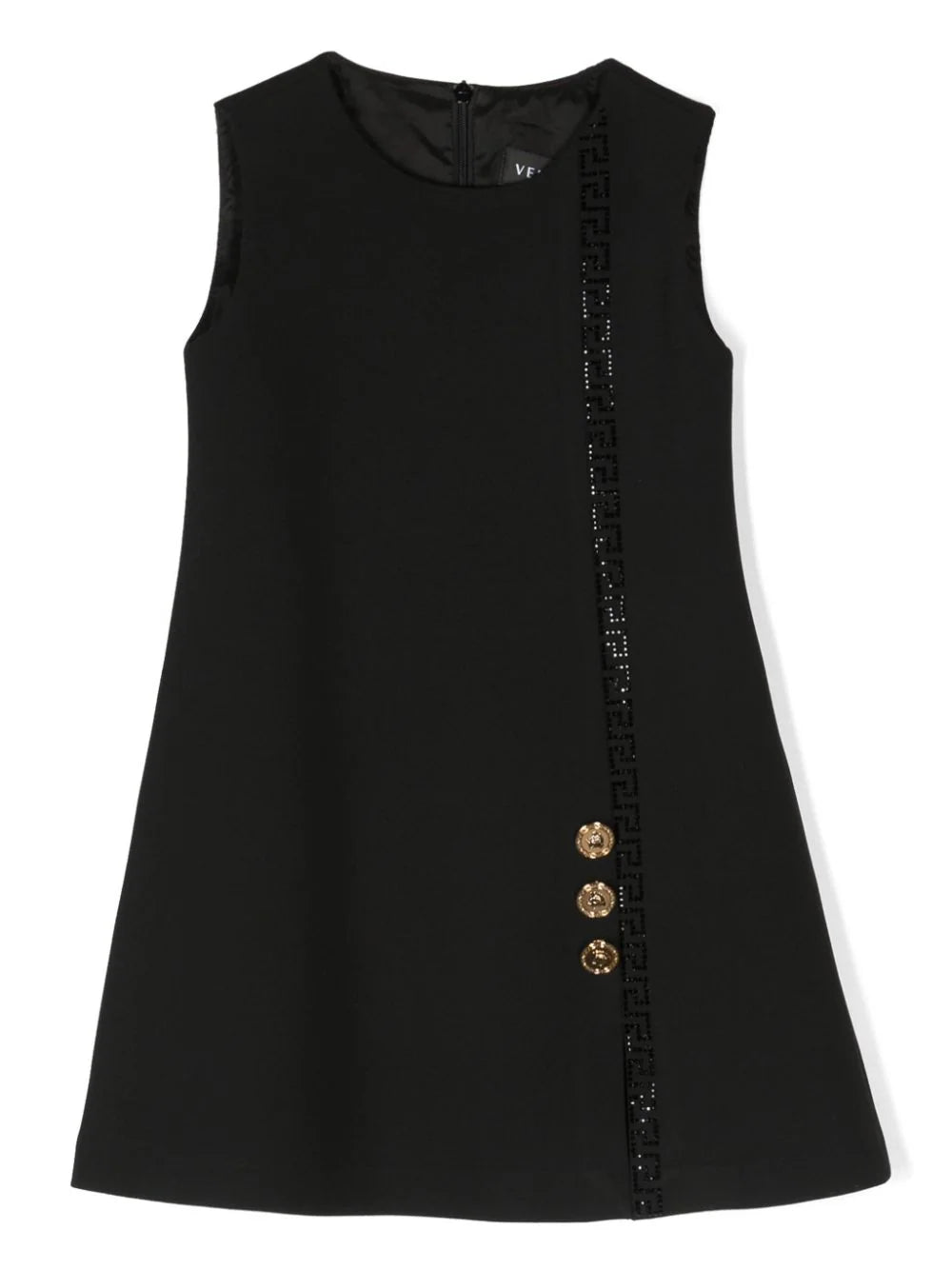 VERSACE KIDS Girls Logo-Embellished Sleeveless Dress Black –  MAISONDEFASHION.COM