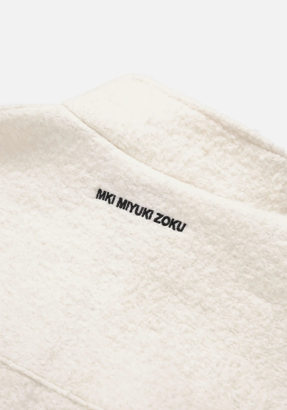 MKI MIYUKI ZOKU Boucle Quarter Zip Sweatshirt Off-White MKI MIYUKI ZOKU Boucle Quarter Zip Sweatshirt Off-White