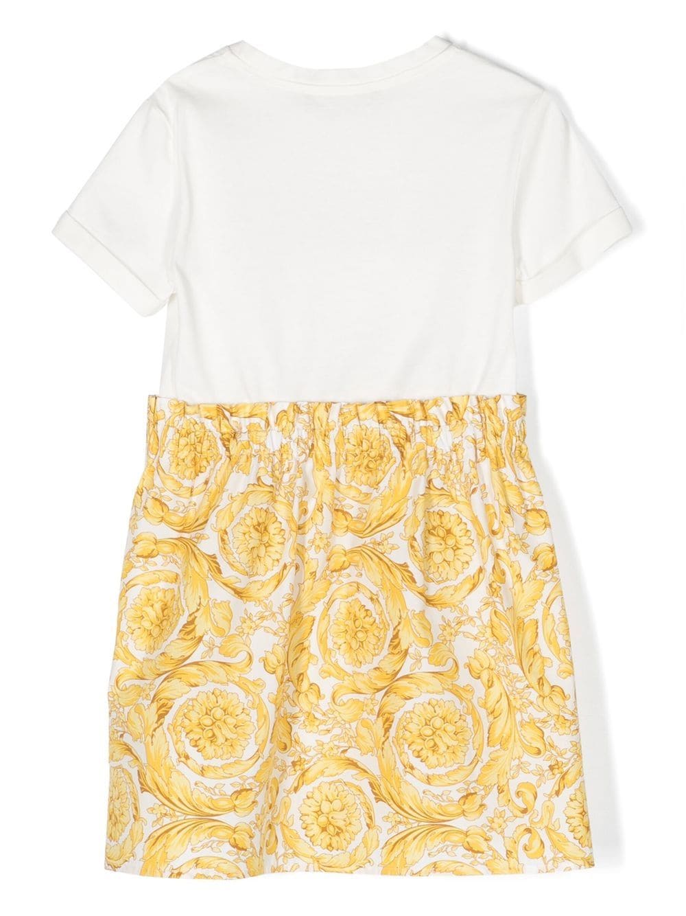 VERSACE KIDS Baroque T-shirt Dress White/Gold MAISONDEFASHION.COM VERSACE KIDS Baroque T-shirt Dress White/Gold MAISONDEFASHION.COM