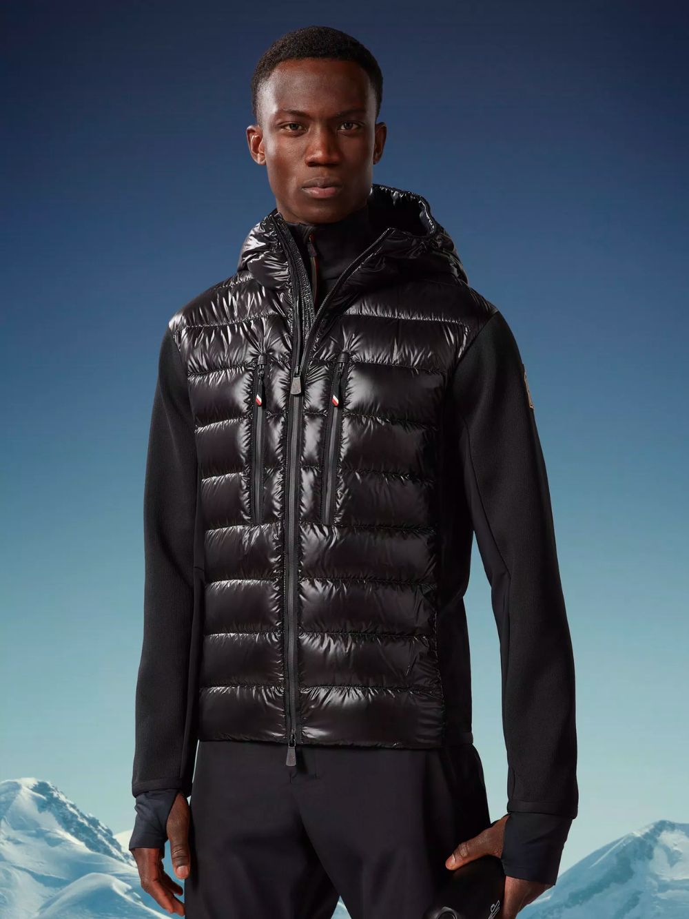 MONCLER GRENOBLE Padded Zip-Up Hoodie Black