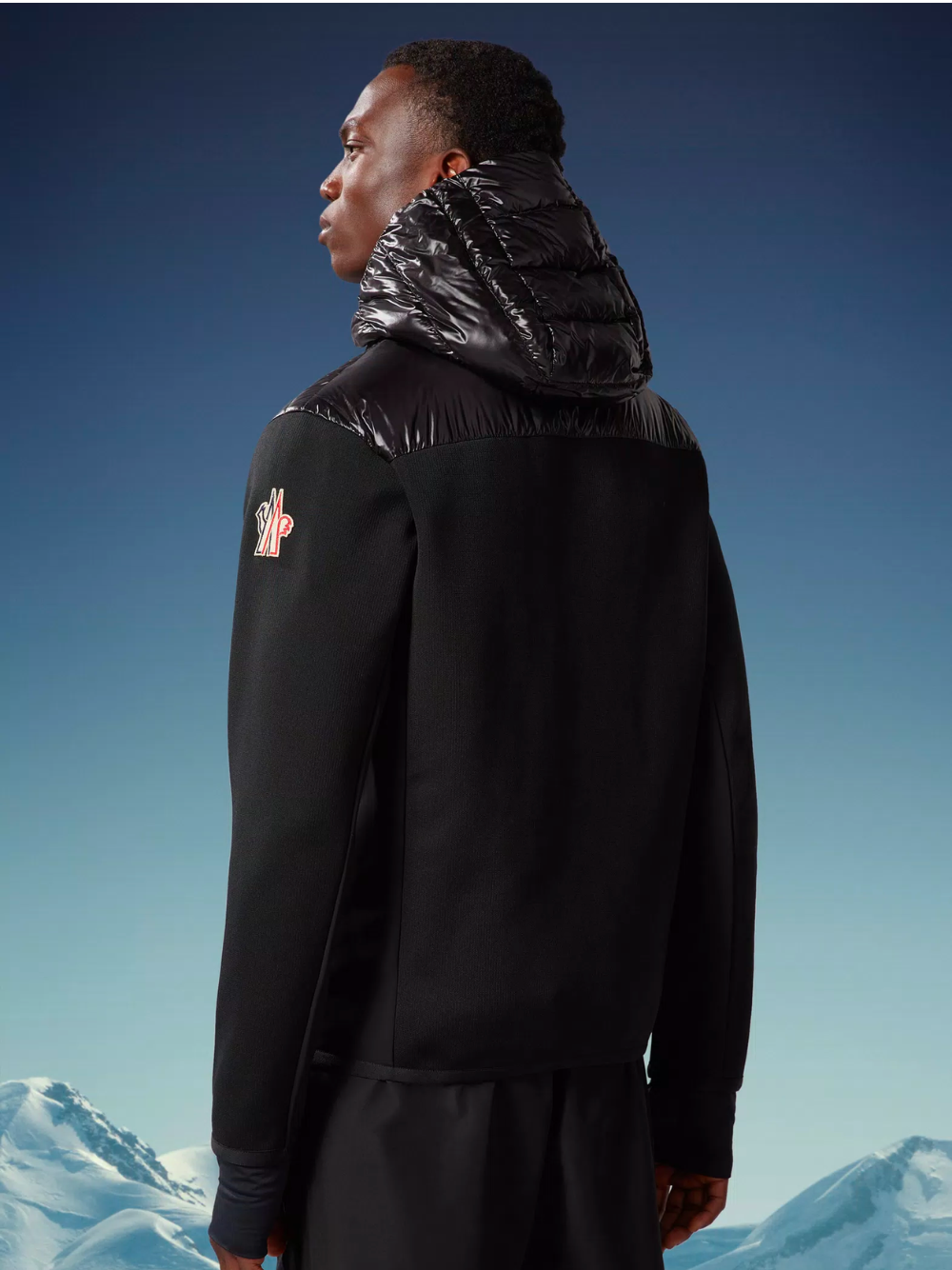 MONCLER GRENOBLE Padded Zip-Up Hoodie Black