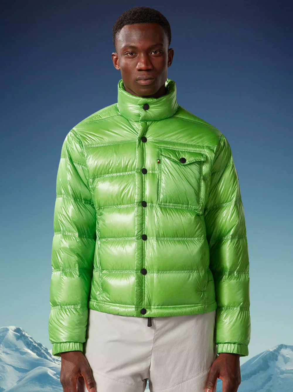 ★25SS MONCLER GRENOBLE TARKINE フード フィールドジャケット MONCLER GRENOBLE Raffort Short Down Jacket Bright Green