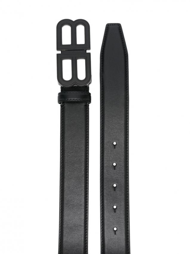 BALENCIAGA BB Logo Buckle Belt Black/Black – MAISONDEFASHION.COM