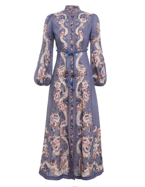 ZIMMERMANN WOMEN Vitali Long Billow Dress Blue Rose – MAISONDEFASHION.COM