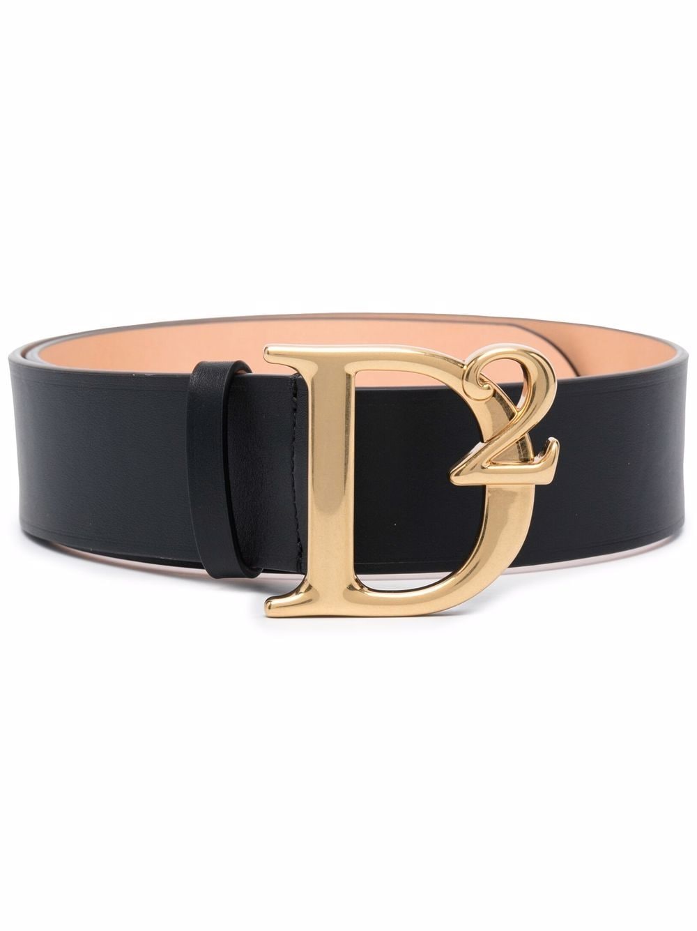 DSQUARED2 WOMEN D2 Leather Belt Black/Gold – MAISONDEFASHION.COM display picture 1