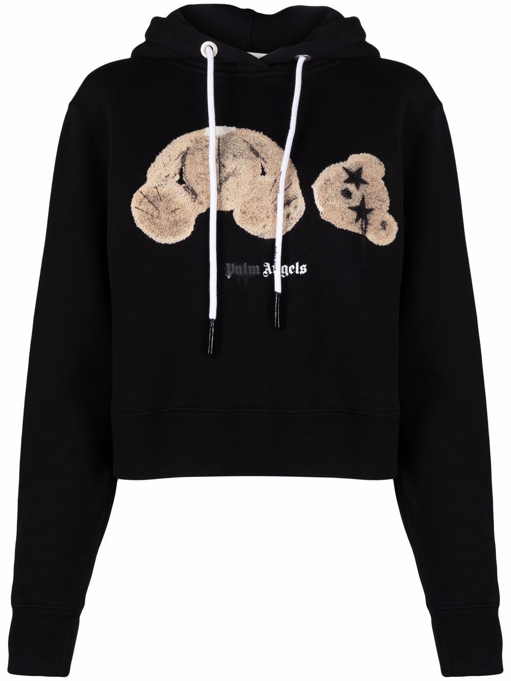 PALM ANGELS WOMEN Sprayed Bear Hoodie Black –
