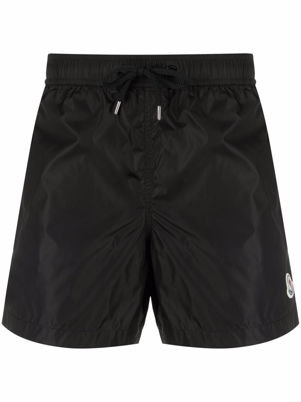 MONCLER Logo Patch Swim Shorts Black - MAISONDEFASHION.COM