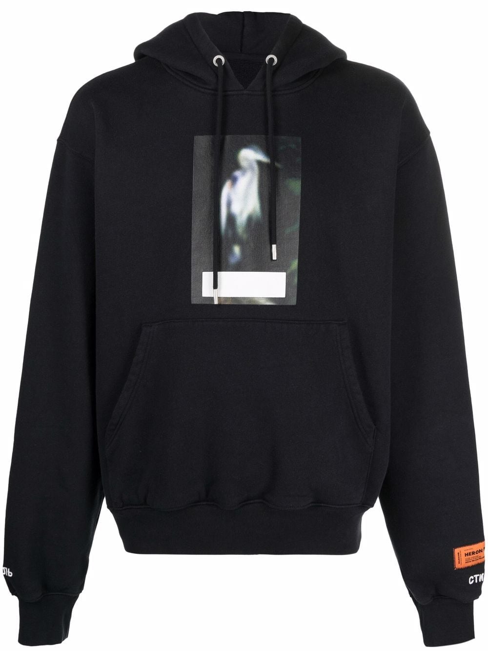 HERON PRESTON Censored Heron Graphic Hoodie Black HERON PRESTON Censored Heron Graphic Hoodie Black