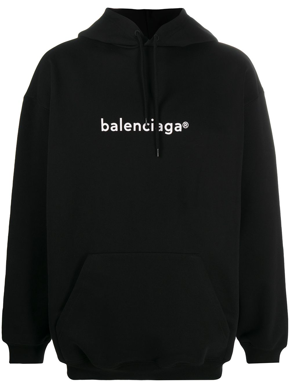 BALENCIAGA Copyright Logo Hoodie Black - MAISONDEFASHION.COM