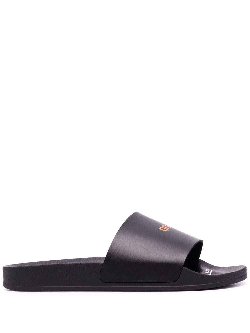 OFF-WHITE WOMEN Logo-print slides Black/Orange –
