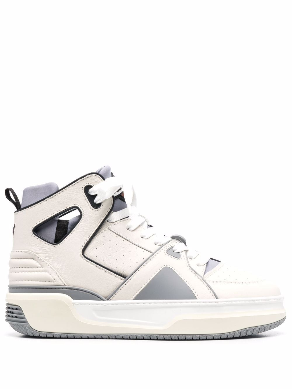 スニーカー JUST DON Panelled High-top Leather Sneakers White/Grey JUST DON Panelled High-top Leather Sneakers White/Grey